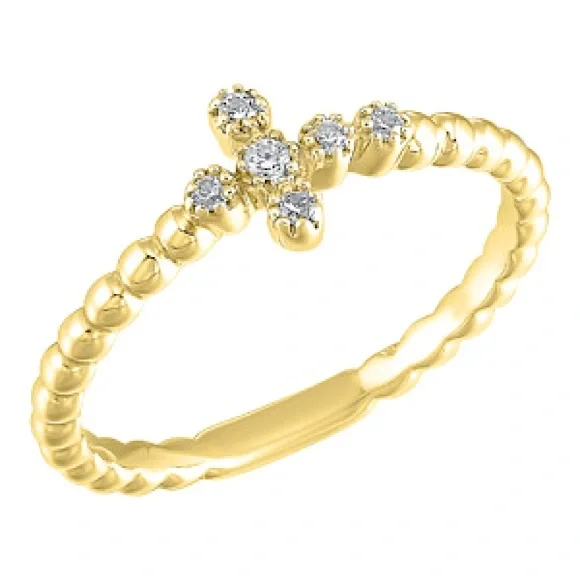 Gold Cross Cz Ring 💍 - Picture 4 of 8